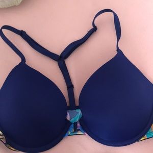 Vs Pink blue push up bra front clip